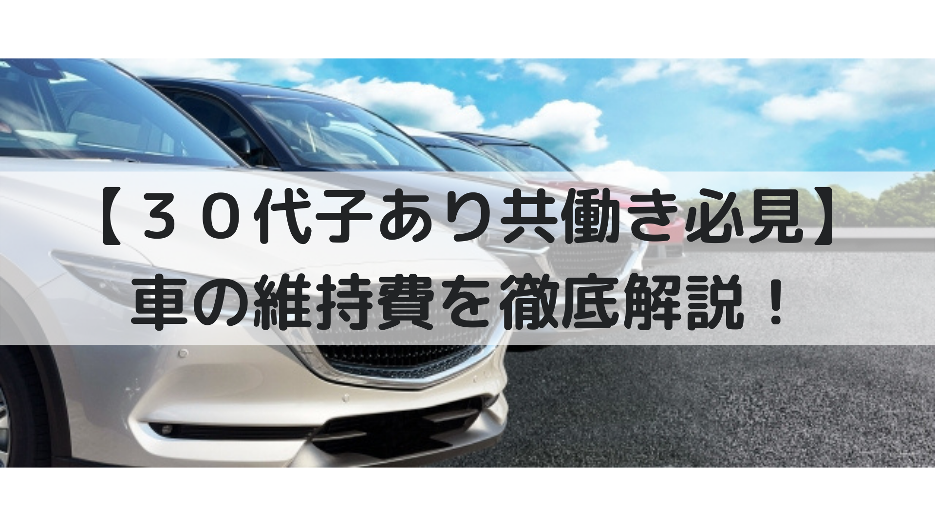 ３０代子あり共働き 車を買うorレンタル 維持費を徹底解説 30代食品メーカーから始める人生100年計画